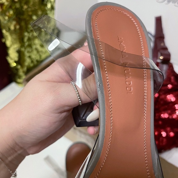 Authentic Amina Muadi Rare 95mm Glass Begum Slingback Heels - Picture 9 of 12